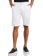 Men's Cotton Rich Stretchable Regular Fit Chino Shorts |Slant Pockets(White)