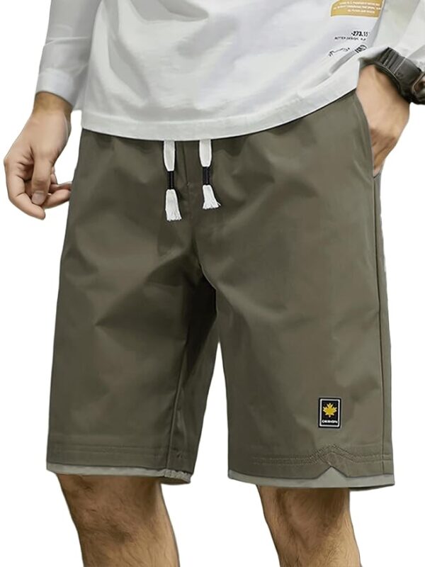 Men Shorts Cotton Casual (Shorts-35-38)( Khaki)