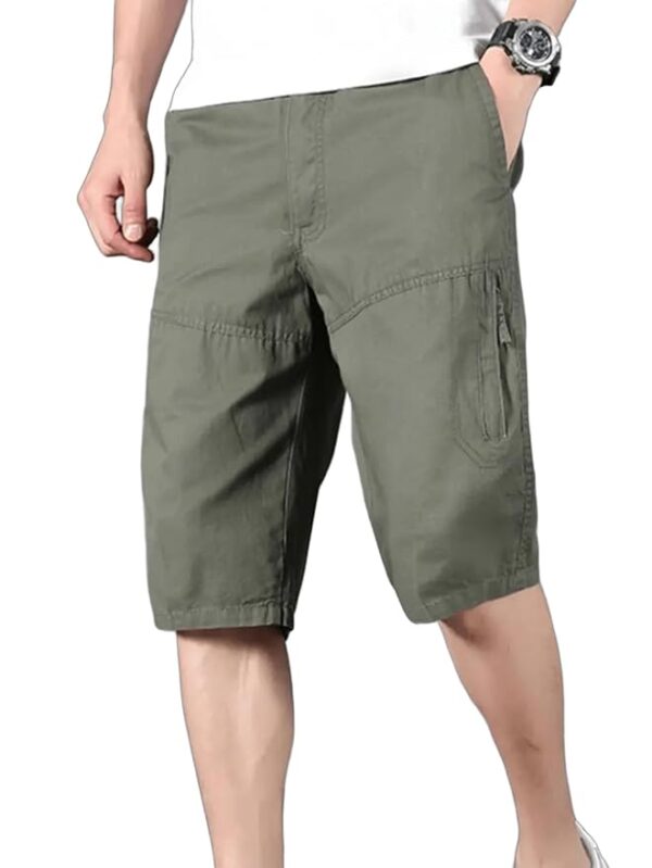 Men Green Shorts Cotton Casual (Shorts-29-32)