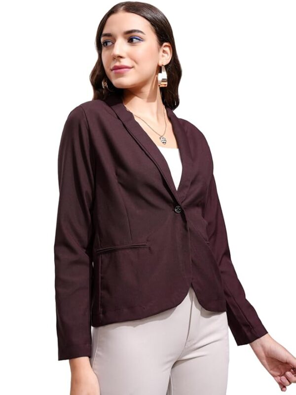 Women Gorgeous Maroon Solid Blazer