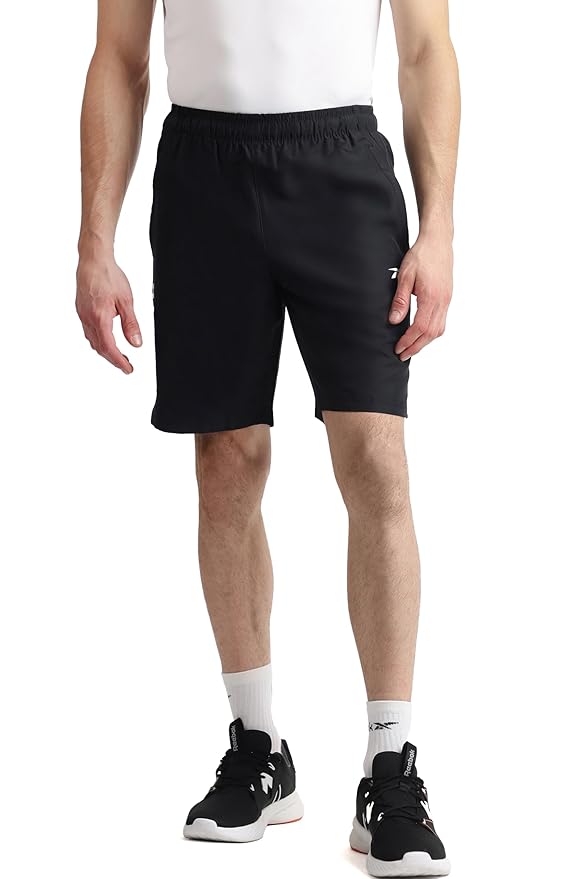 Men's Motion Flex Woven Shorts - Durable Activewear Shorts for Gym & Training(Black)
