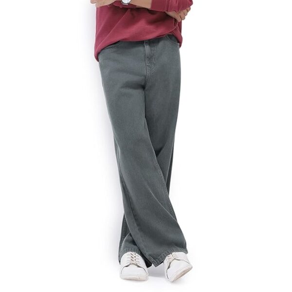 Men's Loose Mid Rise Jeans(Grey)