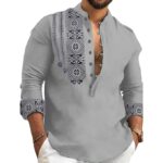 Men's Cotton Blend Mandarin Collar Self One Design Full Sleeve Casual Short Kurta