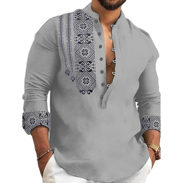 Men's Cotton Blend Mandarin Collar Self One Design Full Sleeve Casual Short Kurta