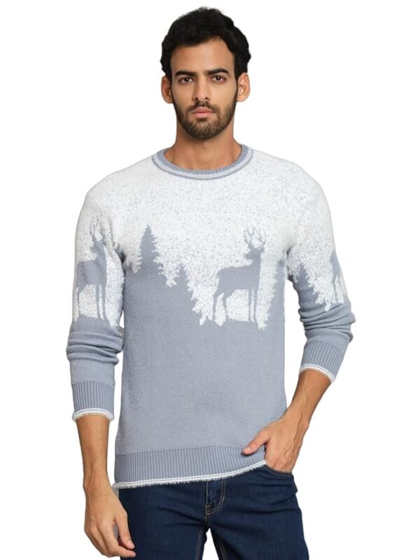 Men's Winterwear Woolen Animal Print Cardigans Sweaters