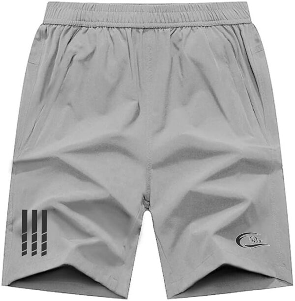 Men's Outdoor Quick Dry Lightweight Sports Shorts with 2 Zipper Pockets, Breathable Hiking Running Gym Workout Athletic Shorts(L.grey)