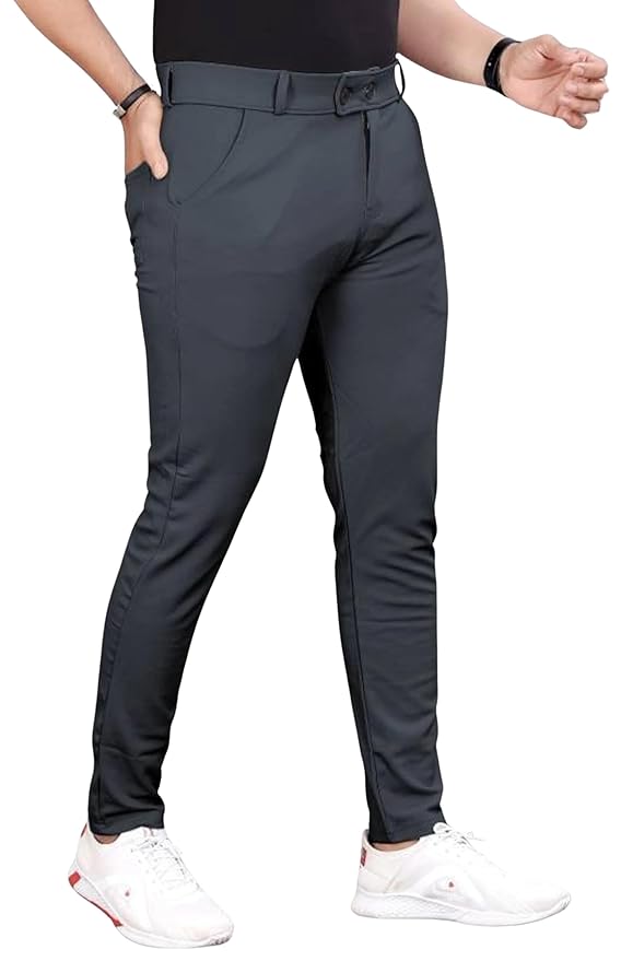 Men's Slim Fit Cargo Trousers | Stretchable Formal Men Trousers | Stylish Slim Fit Trouser for Men | Polycotton Knitted Fabric Pant for Man
