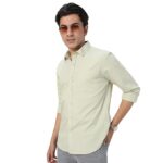 Men's Cotton Full Sleeve Regular Fit Casual Solid Shirt(Pastel Green)