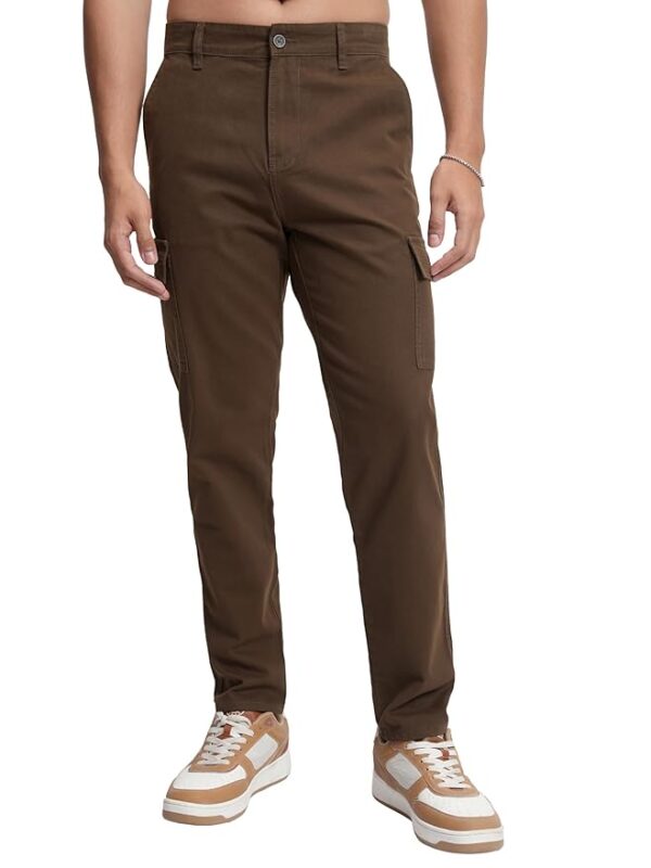Men's Tapered Fit Cargo Trousers | Sleek & Functional Design | Utility Pockets for Everyday Comfort Brown