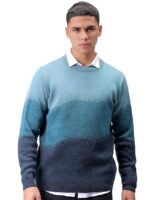 Men Acrylic Relaxed Fit Textured Crew Neck Sweater