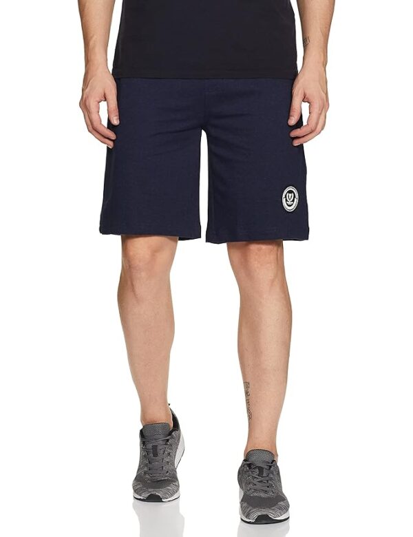 Men's Navy Knit Shorts - Cotton Rich - Smart Tech, Easy Stain Release, Anti Stat, Ultra Soft, Quick Dry