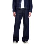 Men’s Loose Fit Mid Rise Heavily Washed Denim Jeans