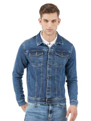 Men's Standard Length Cotton Blend Stretch Denim Jacket