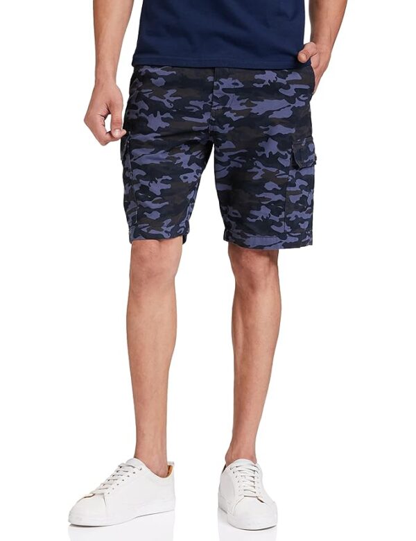 Men's Cotton Cargo Regular Fit Shorts | Casual Chinos(Navy)