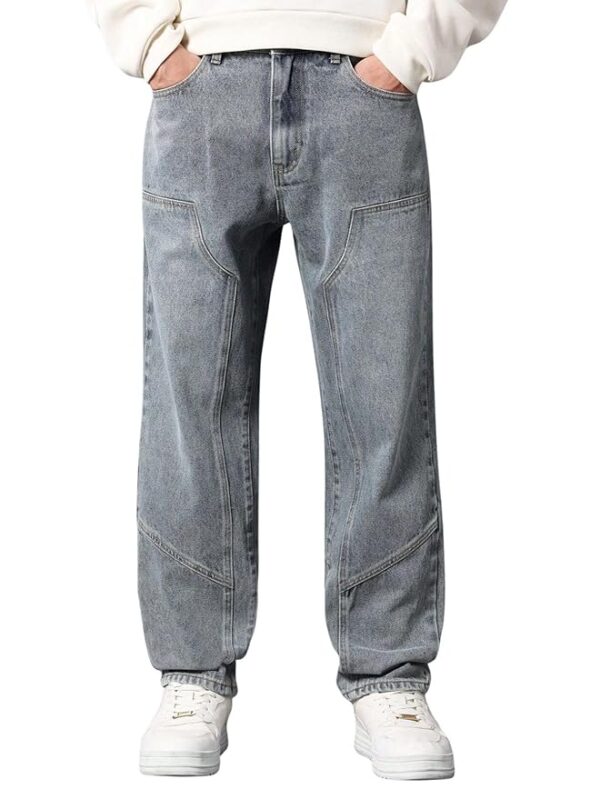 Grey Men Wide Leg Relax Fit Jeans | Baggy Jean's for Boys | Oversized Jean's for Everyday Streetwear