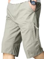Men Light Grey Shorts Cotton Casual (Shorts-29-32)