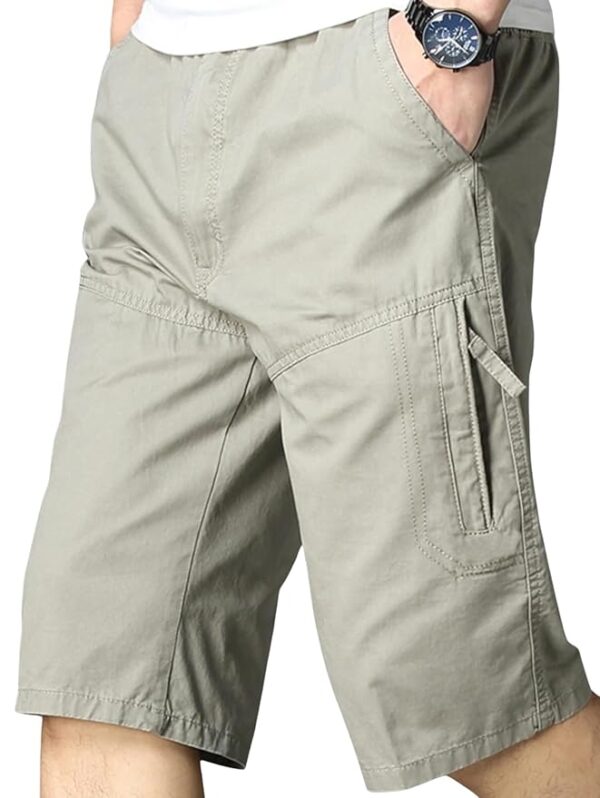 Men Light Grey Shorts Cotton Casual (Shorts-29-32)