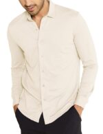 Men Cotton Blend Regular Constant All-Degree Shirt Full Sleeve(Ivory White)