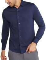 Men Cotton Blend Regular Constant All-Degree Shirt Full Sleeve(Navy)