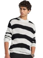 Men's Typography Oversized Fit Full Sleeve Round Neck Acrylic Sweater