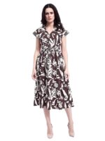 Women’s Maxi Cotton Blend Dress(Brown)