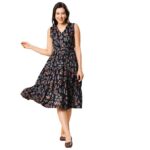 Women's Rayon Fit and Flare Midi Ethnic Dresses