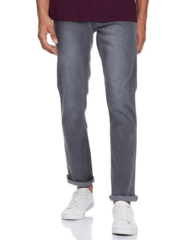 Light Grey Men's Relaxed Cotton Lycra Stretchable Jeans