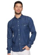 Men's Cotton Slim Fit Denim Shirt | Casual | Plain | Full Sleeve | Summer (Available in Plus Sizes)