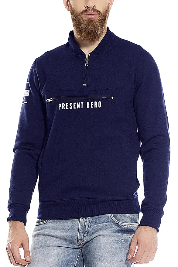 Men's Cotton High Neck Bomber Jacket