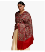 Women Kaarigari 100% Pure Wool Fabric Sozni Embroidered Shawl, Stole and Wrap, Heritage Pashmina Kashmiri Stole, Shawl, Wrap