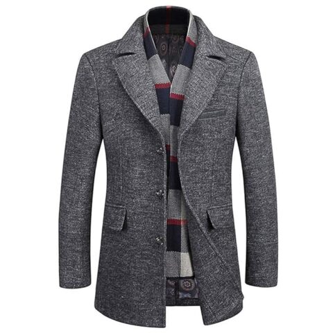 Men Pea Coat Trench Coat