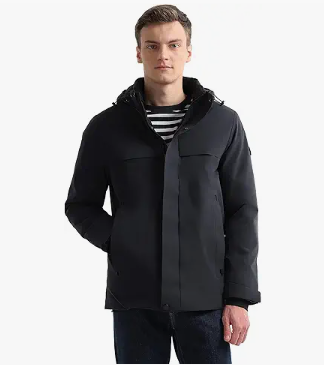 Sport men's detachable hood solid jacket