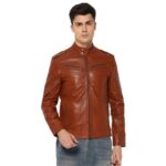Wilkinson Brown Leather Jacket for Men | Full Sleeve | Latest Stylish Jacket | Winter Wear Bomber Jacket for Everyday Wear