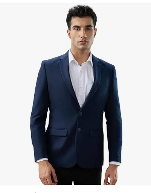 Men Regular Fit Checks Pattern Poly Wool Blend Notch Lapel Full Sleeve Formal Jacket