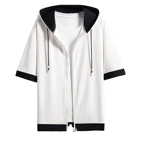 Summer Clothing, Men's Hoodie, Short Sleeve, Half Sleeve, Loose Fit, Stylish, Large Size