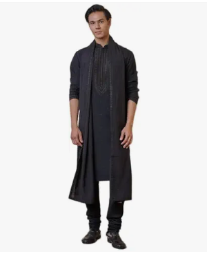 Black All Over Embroidered Kurta Set | Ethnic WEAR | Black